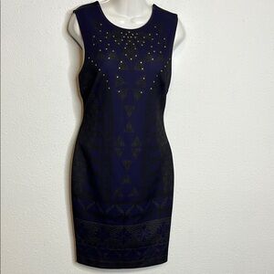 ELLE by Par, Black, Purple and Gold Sequin Asymmetrical Cocktail Dress